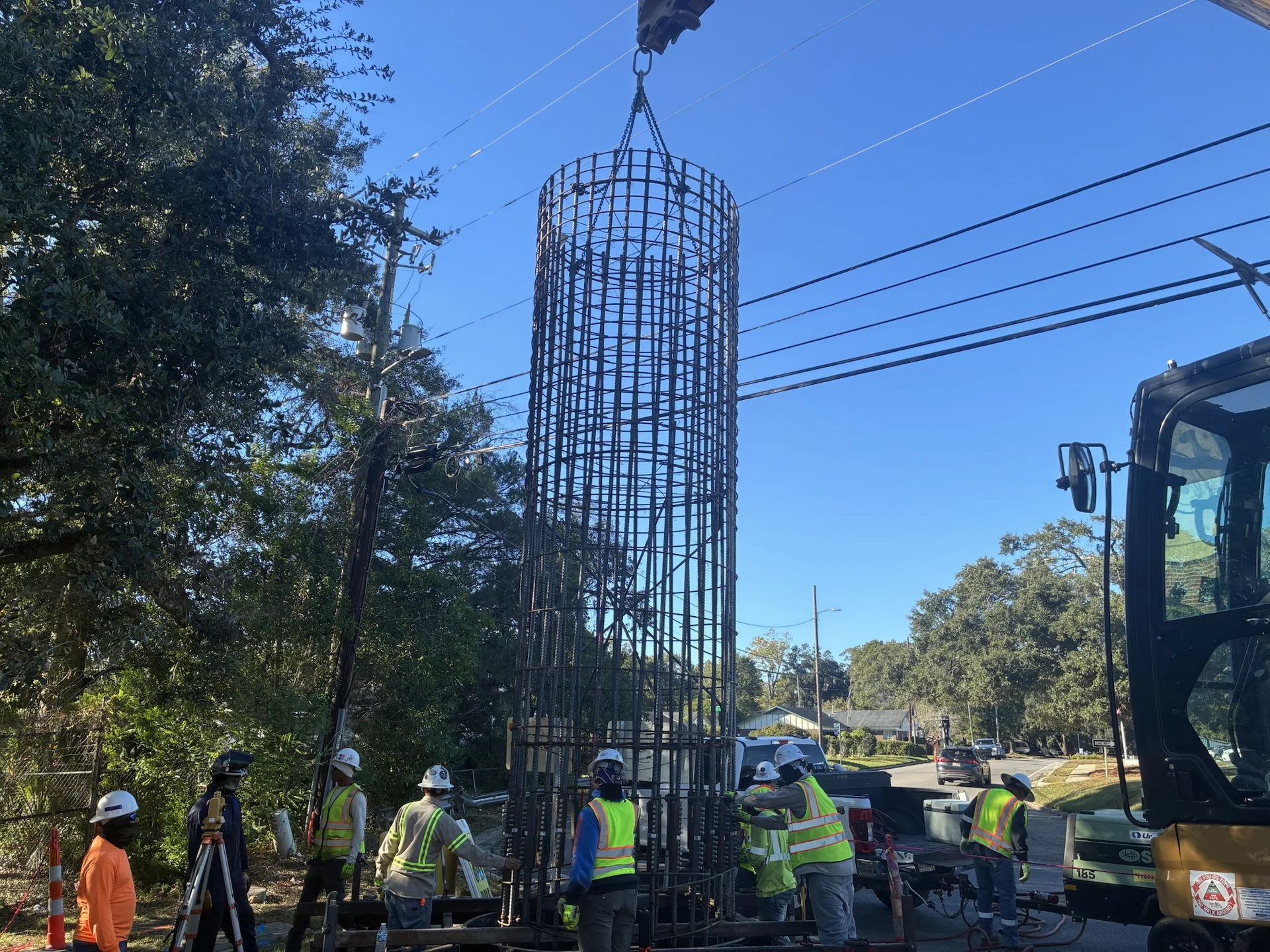 Transmission foundations in a city right-of-way · Mobile, Alabama