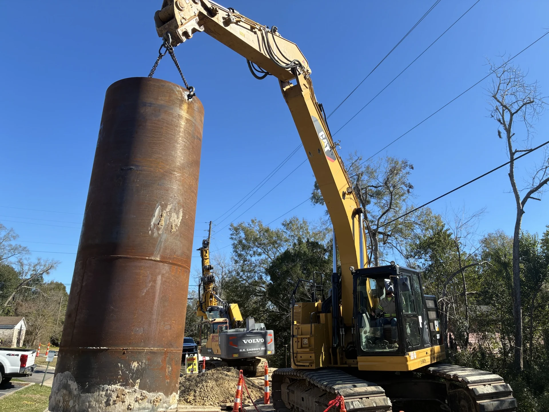 Transmission foundations in a city right-of-way · Mobile, Alabama