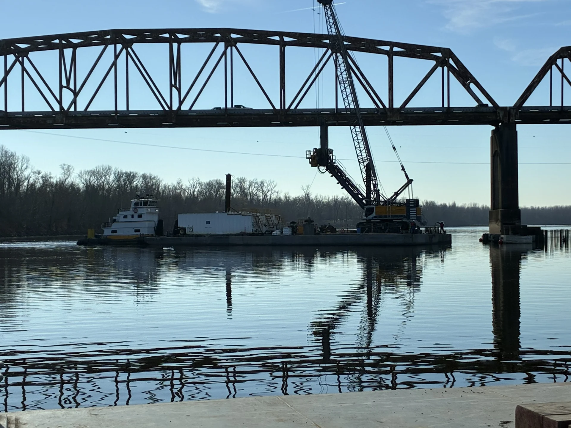 River bridge piers, Red River