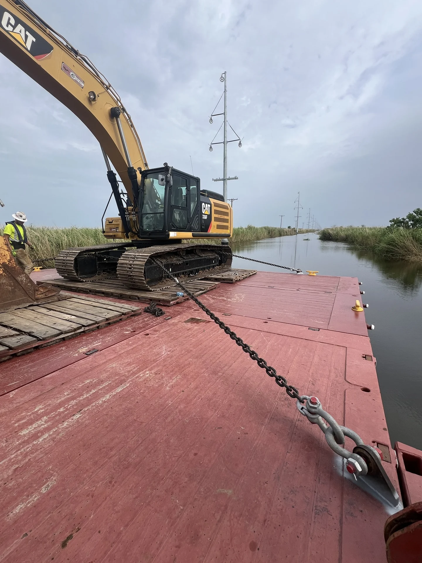 Marsh foundations and transmission structures · Cameron Parish, Louisiana