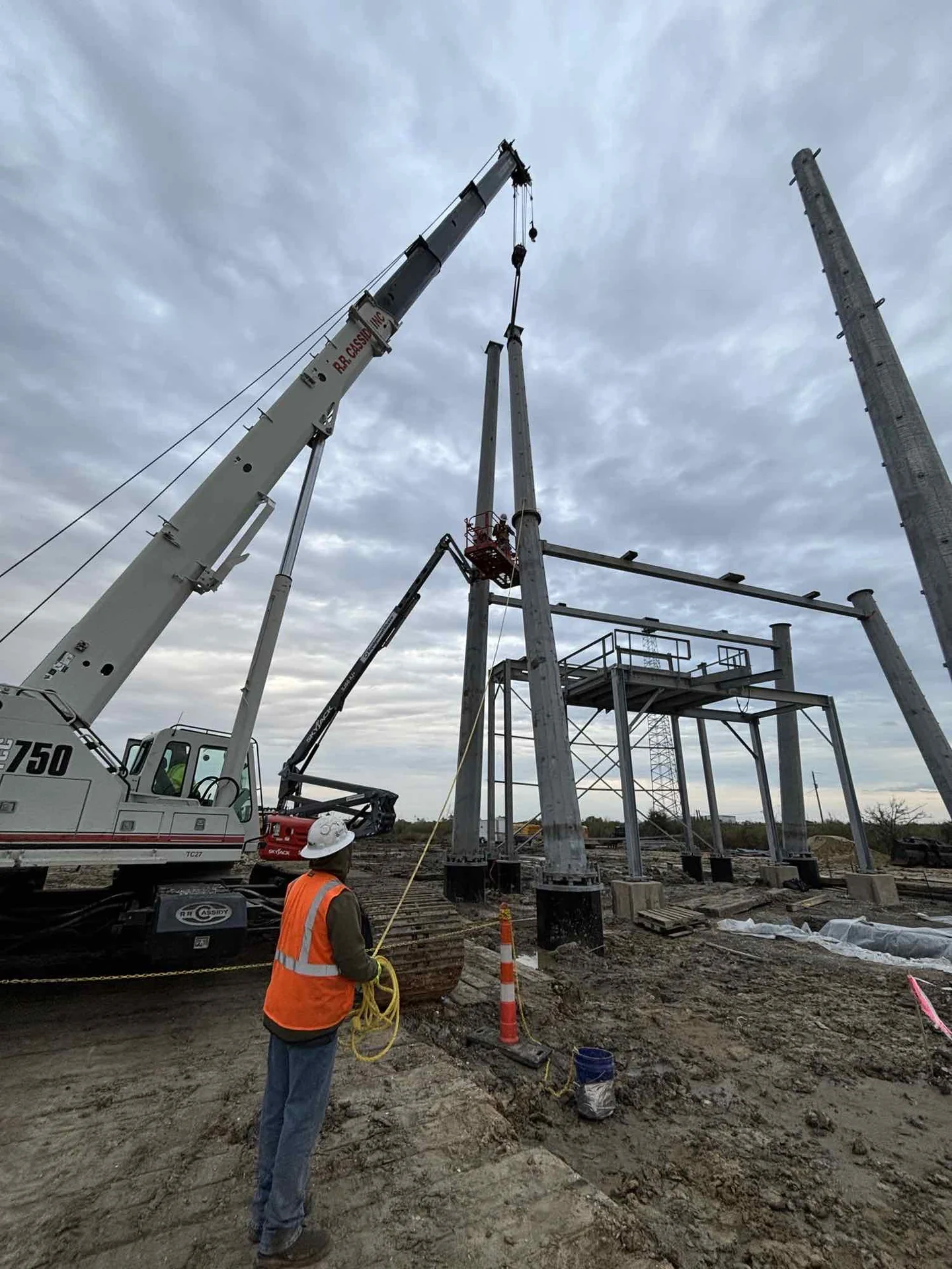 Marsh foundations and transmission structures · Cameron Parish, Louisiana