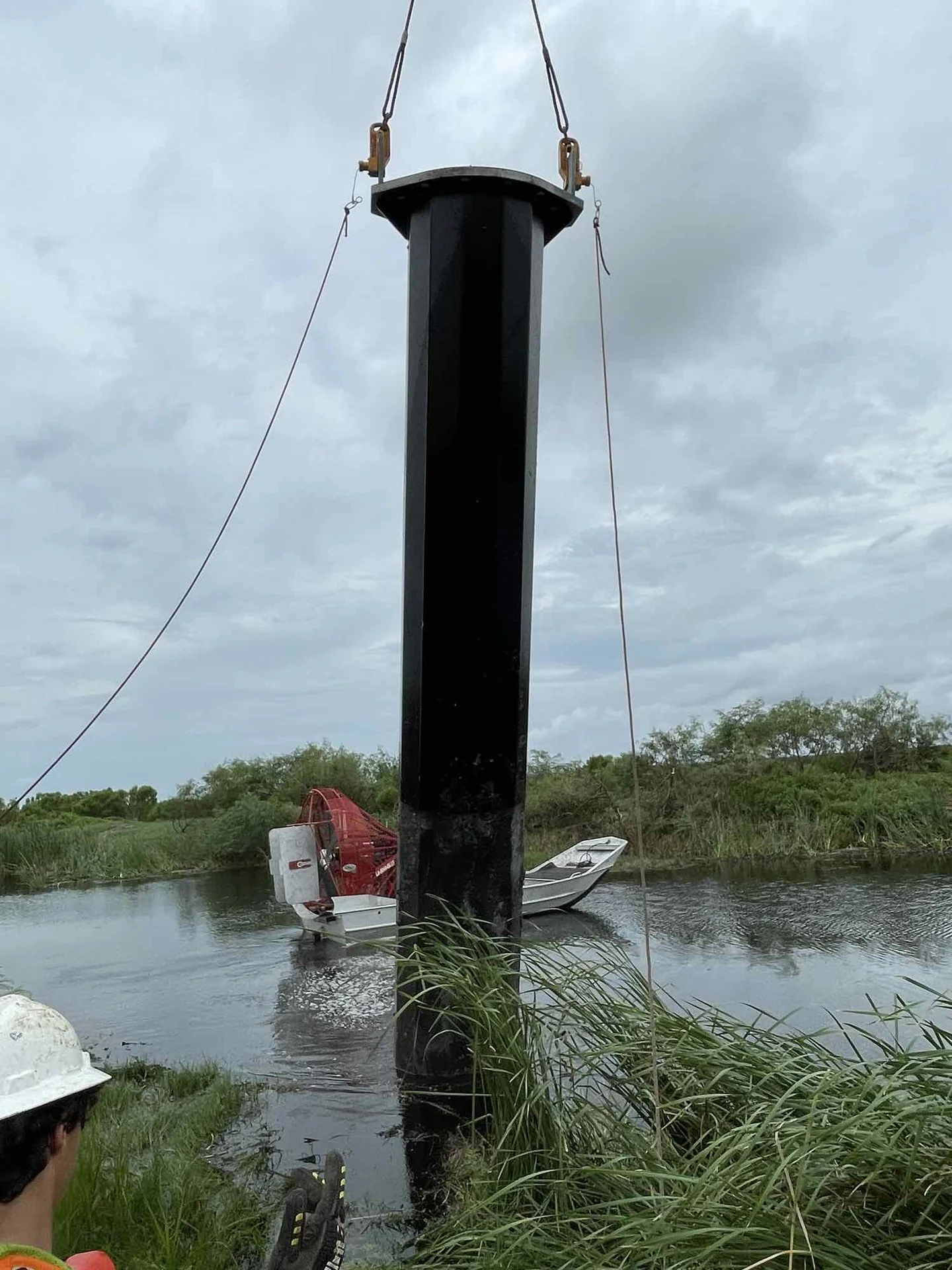 Marsh foundations and transmission structures · Cameron Parish, Louisiana